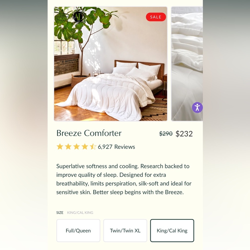 Buffy Breeze Comforter - White king